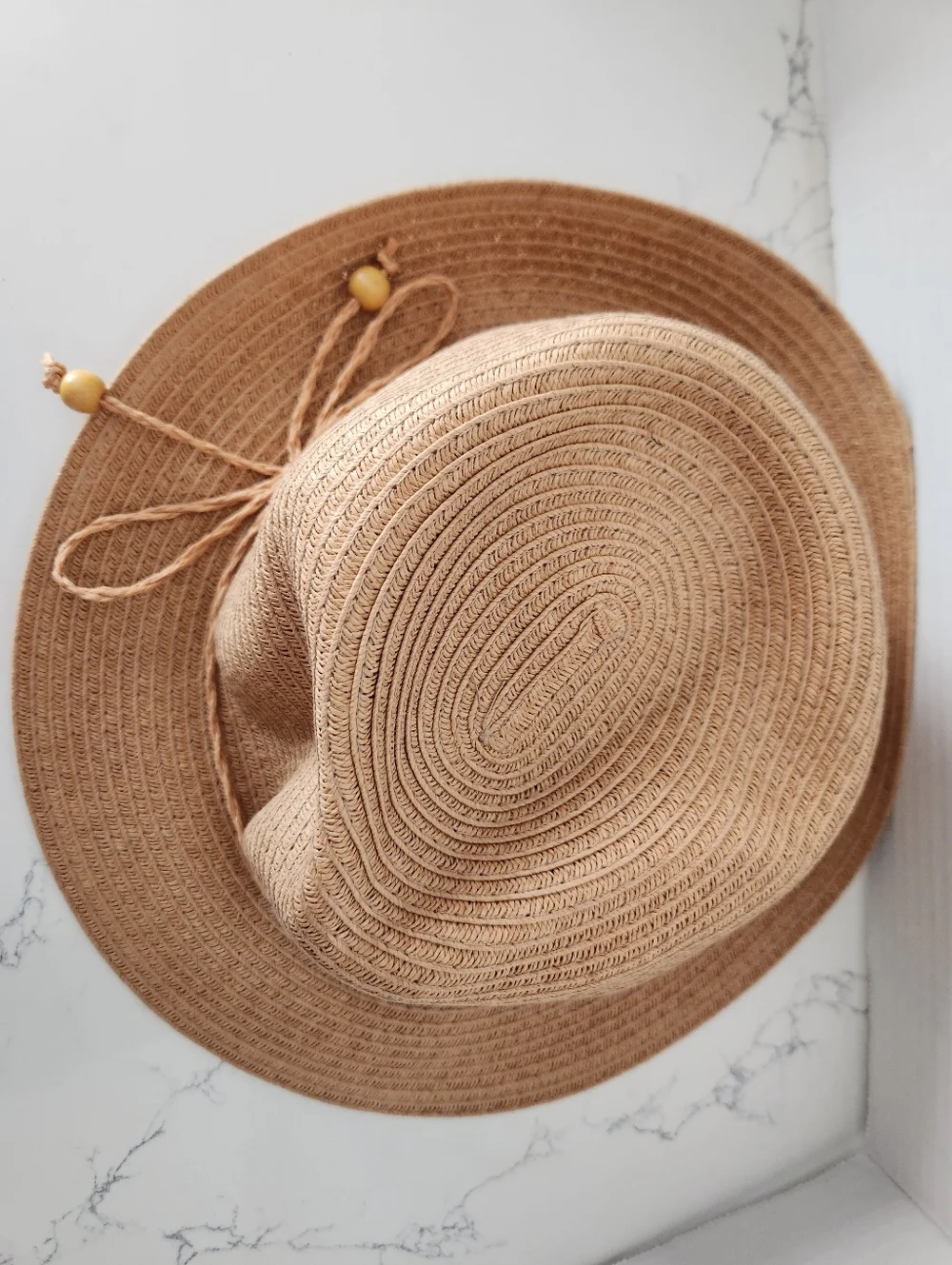 August Hat Company‎ Natural Paper Straw Beach Hat Fedora With Bow Classic NWOT